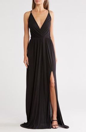 Go Couture Empire Waist Maxi Dress in Black at Nordstrom Rack, Size Large