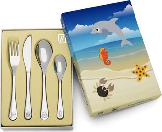 Zilverstad Juego De Cubiertos Infantiles Con Animales Marinos Grabados Tama&ntilde;o: 160x170x160x130 Mm Sku: Zv4258070