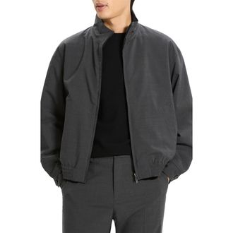 Theory Motion Wool Blend Reversible Jacket in Charcoal Melange at Nordstrom, Size Small
