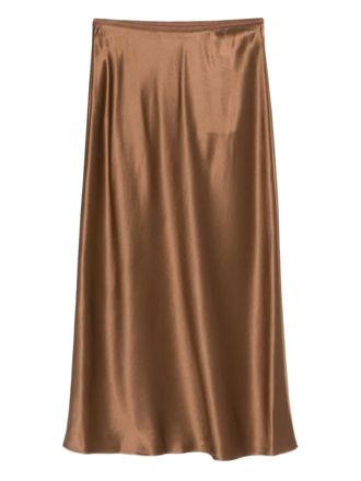 Joseph Isaak maxi skirt - women - Silk - 38 - Brown