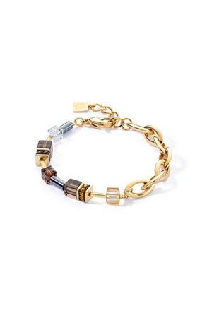 Coeur de Lion Geocube Chunky Chain Gold Bracelet in Brown at Nordstrom, Size 8.25