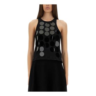 Msgm Sleeveless Tops, female, Black, Size: M Sleeveless Top