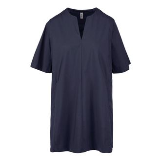Bomboogie Vestido de Manga Corta - Dresses - Mujer - Azul - XL