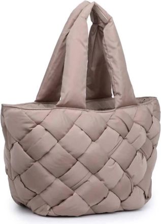 Sol and Selene Womens Intuition East West Woven Nylon Tote In Nude