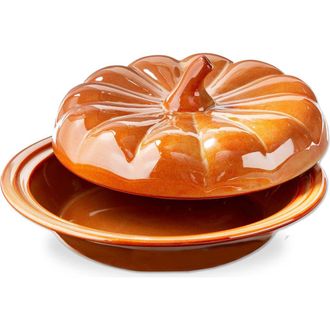 Tag Pumpkin Pie Dish with Lid Ceramic Baking Dish Burnt Sienna in Orange at Nordstrom