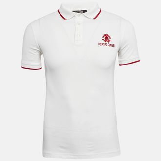 Roberto Cavalli White Cotton Pique Polo T-Shirt
