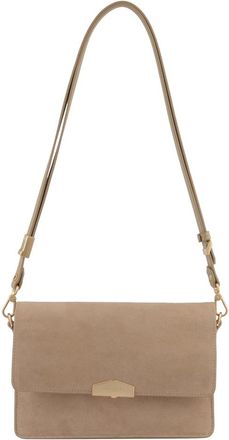 Pourchet Tassen, Dames, Beige, ONE Size, Leer, Anjou Daim Schoudertas