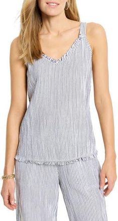 Nic+Zoe Pinstripe Gauze Tank in Indigo Multi at Nordstrom Rack, Size Petite P