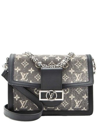 Louis Vuitton Blue Monogram Denim Monogram Denim Jacquard Dauphine Mm (Authentic Pre-Loved)