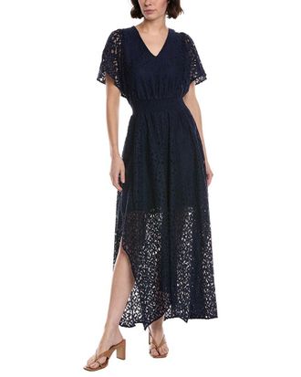 CeCe by Cynthia Steffe Cece Smocked Waist Flutter Sleeve Maxi Dress