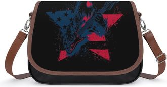 Generic Chicken Star Rock U.S. Flag Womens Crossbody Bag Fashion Shoulder Handbags Message Tote Bag with Adjustable Strap