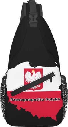 Generic Polish Flag Poland Polska Eagle Cross Body Bag With Zipper Sling Bag Anti Theft Backpack For Casual Sports Runner