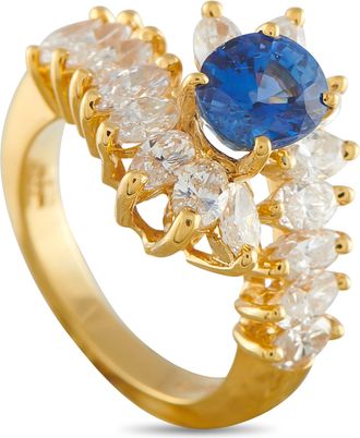 Luxury Bazaar 18K Yellow Gold 2.55ct Diamond and Sapphire Ring MF29-043026