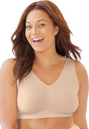SECRET SOLUTIONS Wireless Seamless Bra in Nude at Nordstrom, Size Medium