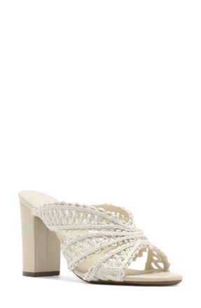 Arezzo Ciara Block Heel Sandal in Off White at Nordstrom, Size 5.5