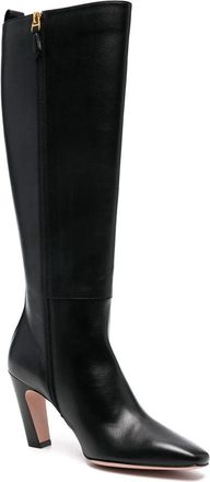 Bally Black Smooth Leather Gold Detail Long Boots
