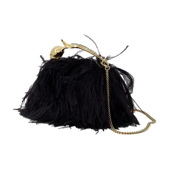 Erdem Womens Mini Bloom Bag - Erdem Leather Black Calfskin Handbags-Purses