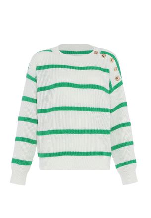 Faina Jumper Dames Gebroken wit groen