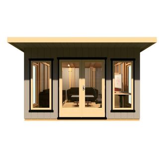 Shires Cali 12x12 Feet Pent 1 Garden Office - OSB/MDF - L456xW402xH246.1 cm in Grey