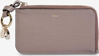 Chlo&eacute; Kartenetui aus genarbtem Leder mit Reissverschluss Alphabet