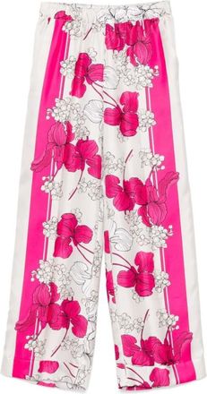 P.A.R.O.S.H. P.a.r.o.s.h., Broeken, Dames, Roze, S, Fuchsia broek met bloemenprint