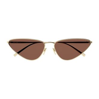 Saint Laurent Cat-Eye Metal Sunglasses - Gold