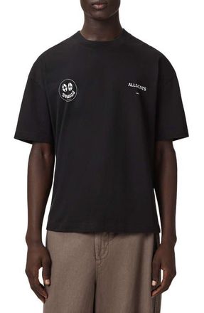 AllSaints Spinner Graphic T-Shirt in Washed Black at Nordstrom, Size X-Large