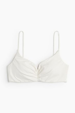 H&M Wattiertes Bikinitop - Weiss