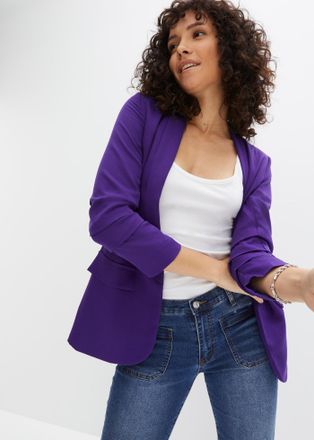 Bonprix Jackenblazer BONPRIX, Damen, Gr. 40, lila, Obermaterial: 96% Polyester, 4% Elasthan. Futter: 100% Polyester, schmal, Blazer Jackenblazer, femininer St