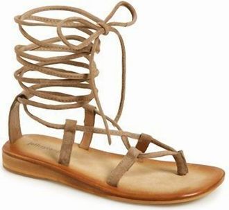 Jeffrey Campbell Womens Suede Leather Wraparound Flat Sandals In Taupe