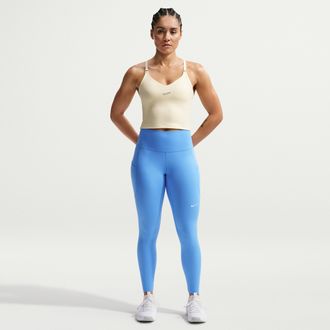 Nike Womens One High-Waisted 7/8 Leggings with Pockets in Blue | FN3241-414