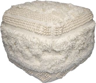 Kayoom Pouf »Bohist 125 50cm x 50cm, Strukturen mit Fransen und Quasten« 1 Stk. tlg. handgefertigt, Unikat, sehr gut kombinierbar, vielfältig im Einsatz