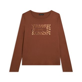 Freddy T-shirt donna manica lunga con logo strass