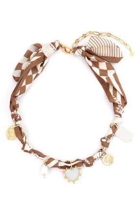 Panacea Charm Scarf Necklace in Brown at Nordstrom