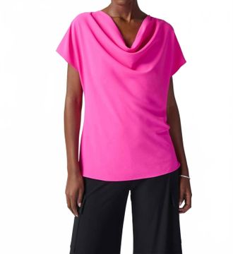 Joseph Ribkoff Cowl Neck Top In Ultra Pink