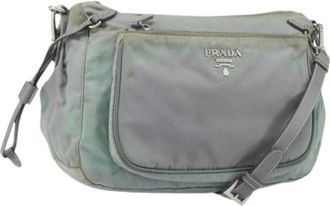 Prada Pre-owned Nylon Schoudertas - Dames - Vintage Schoudertas - Grijs - ONE Size - Nylon - Vintage