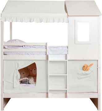 Muemue Techo para litera litera casita algodón blanco 70x198/154x133cm