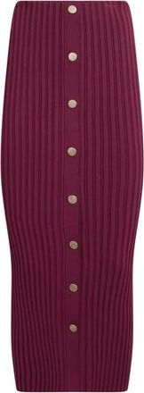 Philosophy di Lorenzo Serafini Lange rok met knopen - Dames - Kokerrokken - Rood - XS - Leer - Rokken