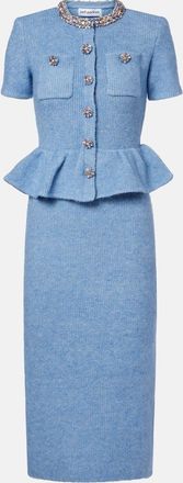 Self Portrait Embellished knitted midi dress