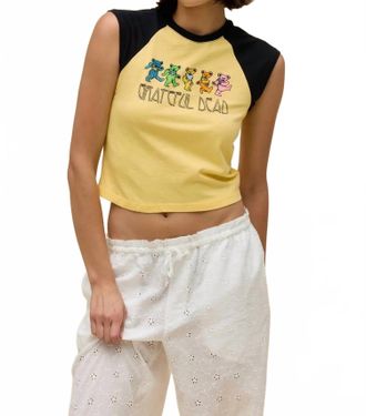 Daydreamer Grateful Dead Bears Raglan Tank In Poppy Yellow