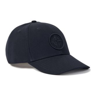 Stone Island Cotton Reps Compass Baseball Cap - Heren - Petten - Blauw - ONE Size - Katoen - Accessoires