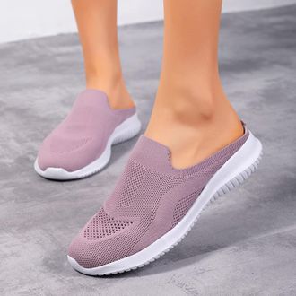 Generic Womens Comfy Orthopedic Walking Shoes Casual Lightweight Slip-On Knitted Sneakers Comfortable Fashion Flat Walking Shoes Breathable Slip On Arch Suppo