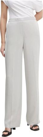 Theory Pantal&oacute;n de pierna ancha con el&aacute;stico - Trousers - Mujer - Gris - M