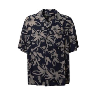 Laneus Short Sleeve Shirts, male, Blue, Size: 2XL Bowling Shirt