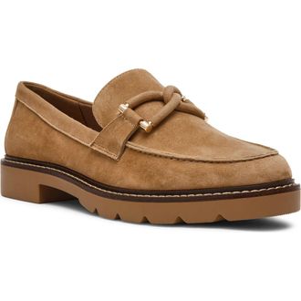 Anne Klein Ellison Moc Toe Loafer in Sand Suede at Nordstrom, Size 6.5