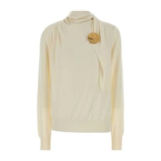 Jil Sander Turtlenecks, female, Yellow, Size: XS Draped Sweater