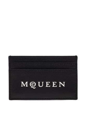 Alexander McQueen logo-print cardholder - men - Calf Leather - One Size - Grey