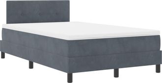 vidaXL Vidaxl - Box Spring Bed with Mattress Dark grey 120 x 190 cm Fabric
