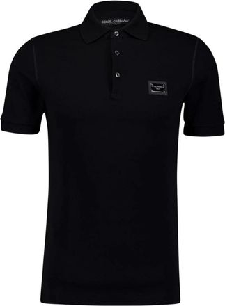 Dolce & Gabbana Zwarte Katoenen Poloshirt - Heren - Polos - Zwart - S - Katoen - Tops