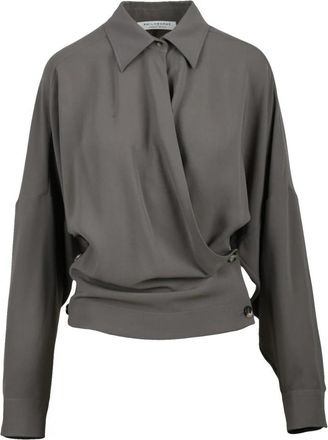 Philosophy di Lorenzo Serafini blouse - Dames - Blouses - Grijs - S - Polyester - Overhemden
